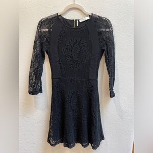 Sandro Little Black Dress/Classic Lace Dress/Timeless Elegant Black